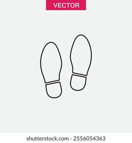 Shoe print icon. vector flat black linear illustration for web and app..eps