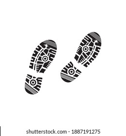 shoe print icon vector, hiking footprint