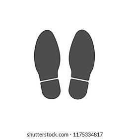 Shoe print icon. Vector illustration, flat design.