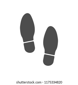 Shoe print icon. Vector illustration, flat design.