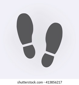 Shoe print icon . Vector illustration