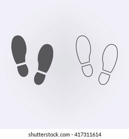 Shoe print icon . Vector illustration