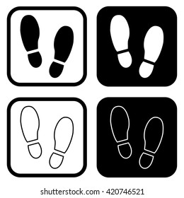 Shoe print icon . Vector illustration