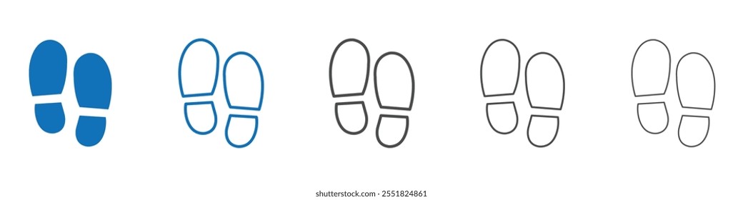 Shoe print icon vector set collection for web