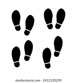 Shoe print icon vector in trendy