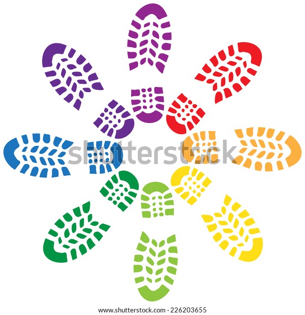 Shoe Print Illustration Circle Stock Vector (Royalty Free) 226203655 | Shutterstock