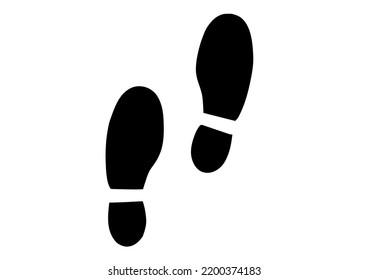 Shoe print, Isolated on white