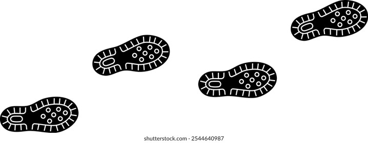 Shoe print isolated vector illustration