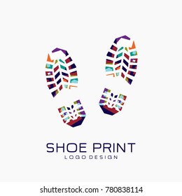 Shoe print logo. Color shoe print Logo