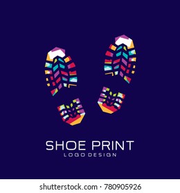 Shoe print logo. Color shoe print Logo. creative logo