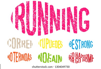Shoe print made with words of encouragement to run