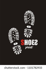 Shoe Print On Black Background Stock Vector (Royalty Free) 1101782933 ...