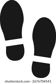 Shoe Print Silhouette Pattern Illustration Isolated on White Background