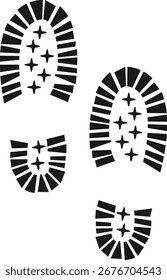 Shoe Print Silhouette Pattern Illustration Isolated on White Background