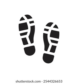 Shoe Print Social Distancing Icon on white background