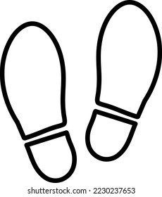 Shoe print, step icon vector template on white background 
