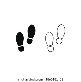 Shoe print, step simple thin line icon vector illustration