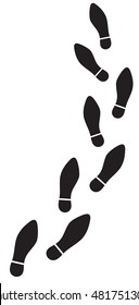 shoe print trail vector illustration