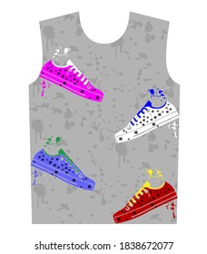 shoe print for t-shirt graphic vector