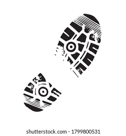 Shoe Print Vector, 5k, white background 