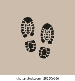  Shoe print  - vector icon