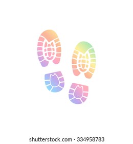 Shoe print -  vector icon