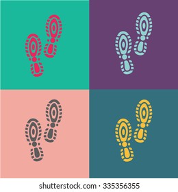 Shoe print vector icon.