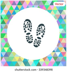 Shoe print vector icon