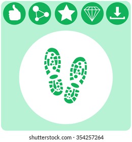 Shoe print vector icon