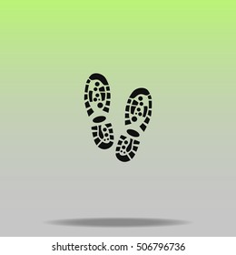 Shoe print vector icon