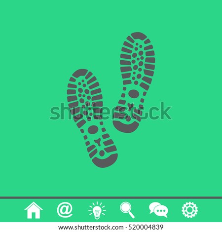 Shoe print vector icon.