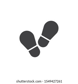 Shoe print vector icon. filled flat sign for mobile concept and web design. Boot print glyph icon. Symbol, logo illustration. Vector graphics