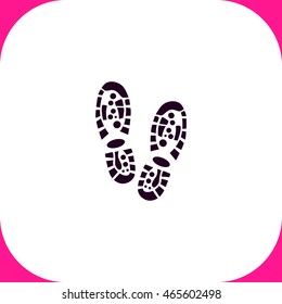 Shoe print vector icon on white background.