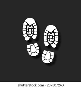  Shoe print - vector icon with shadow