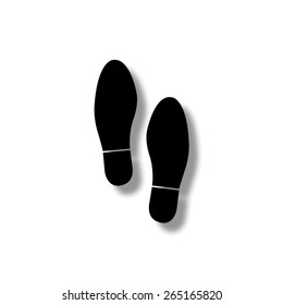  Shoe print   - vector icon with shadow