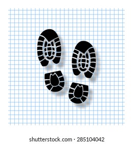 Shoe print  - vector icon with shadow