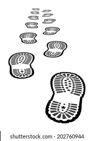 Shoe print vector illustration on white background