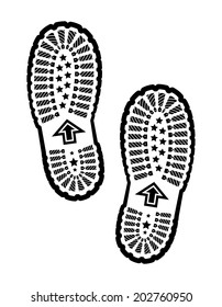 Shoe print vector illustration on white background