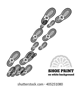 Shoe print vector illustration on white background