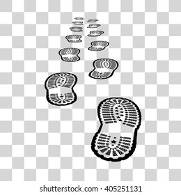 Shoe print vector illustration on checkered background