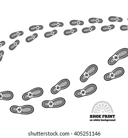 Shoe print vector illustration on white background