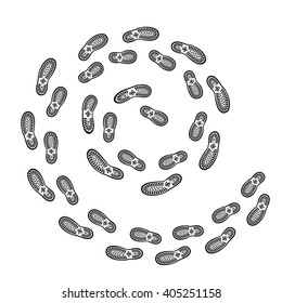 Shoe print vector illustration on white background