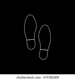Shoe print  - white vector icon