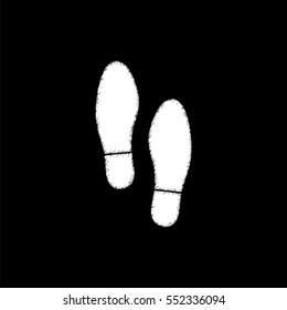 Shoe print -  white vector icon