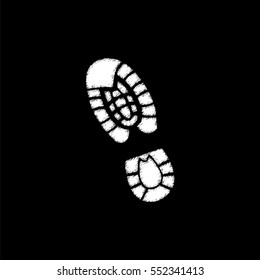 Shoe print -  white vector icon