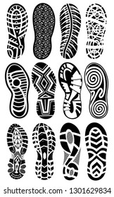 Shoe prints big set vector images