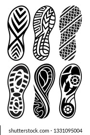 Shoe prints big set vector images