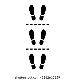 Shoe Prints, Footprints icon symbol vector illustration. queue sign design isolated on white background. 