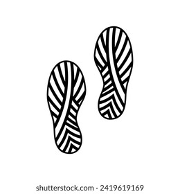 Shoe prints icon vector. Footprints illustration sign. Shoes symbol or logo.