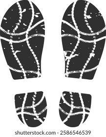 Shoe prints leaving distinct traces on a white background, creating an ideal visual for crime scenes or investigative contexts, highlighting evidence and mystery